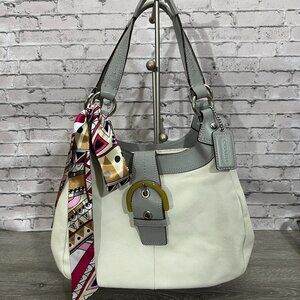 Coach Lynn White Leather Hobo Bag
